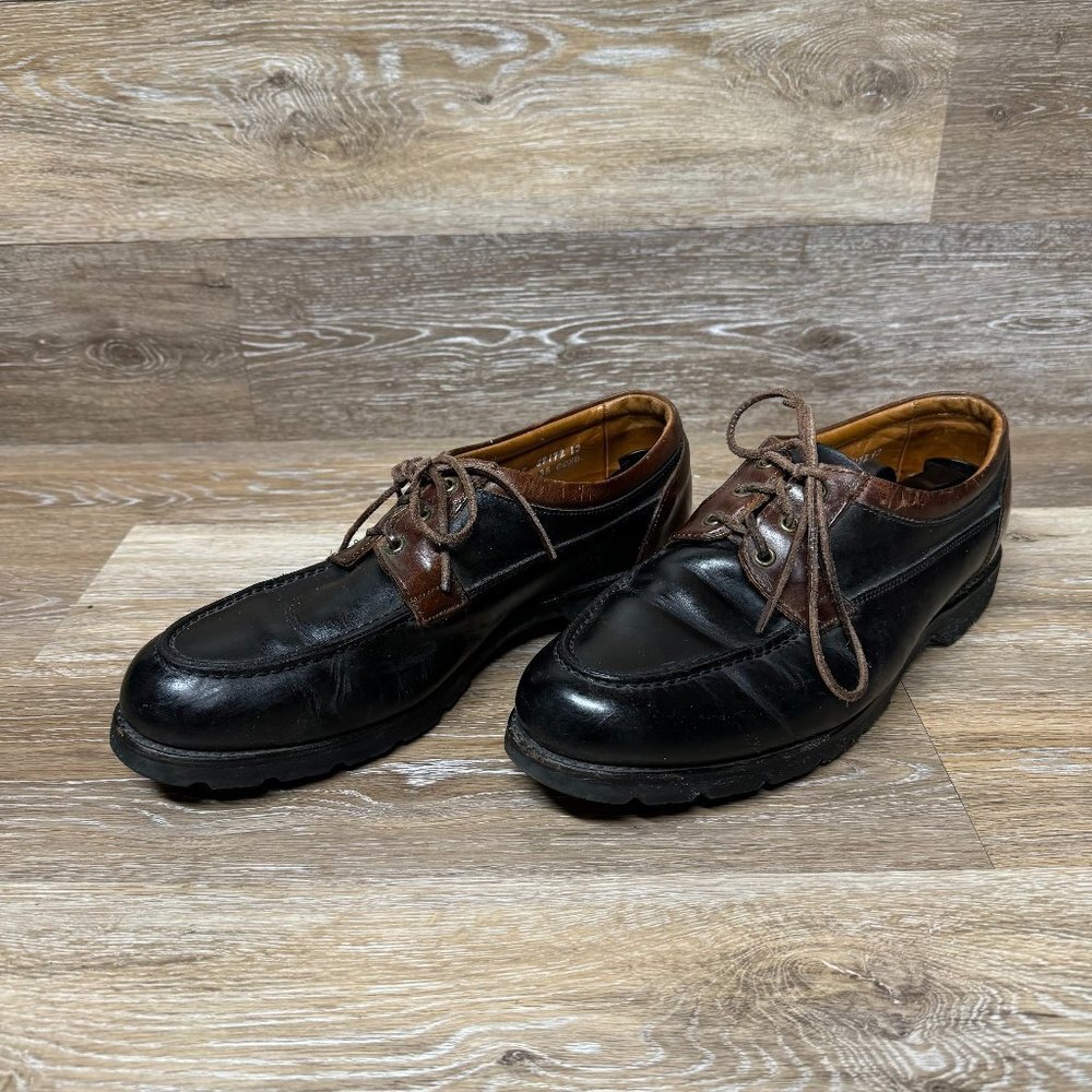 Allen Edmonds Black/Brown Leather Boat Shoes Men's Size 13